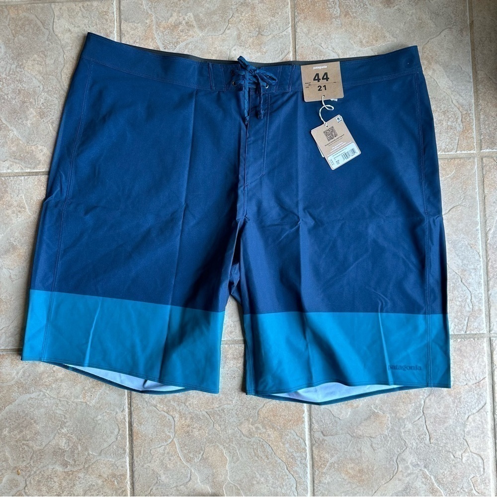 Patagonia Hydropeak Board shorts Santa Cruz Block Belay Blue​​​​​​​​​​​​​​​